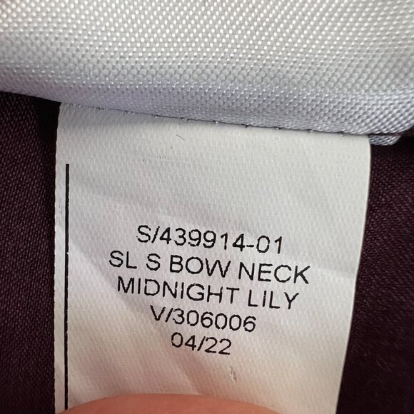Banana Republic Saba Bow-Neck Sleeveless Blouse Top Dark Plum Size Large - Picture 7 of 8